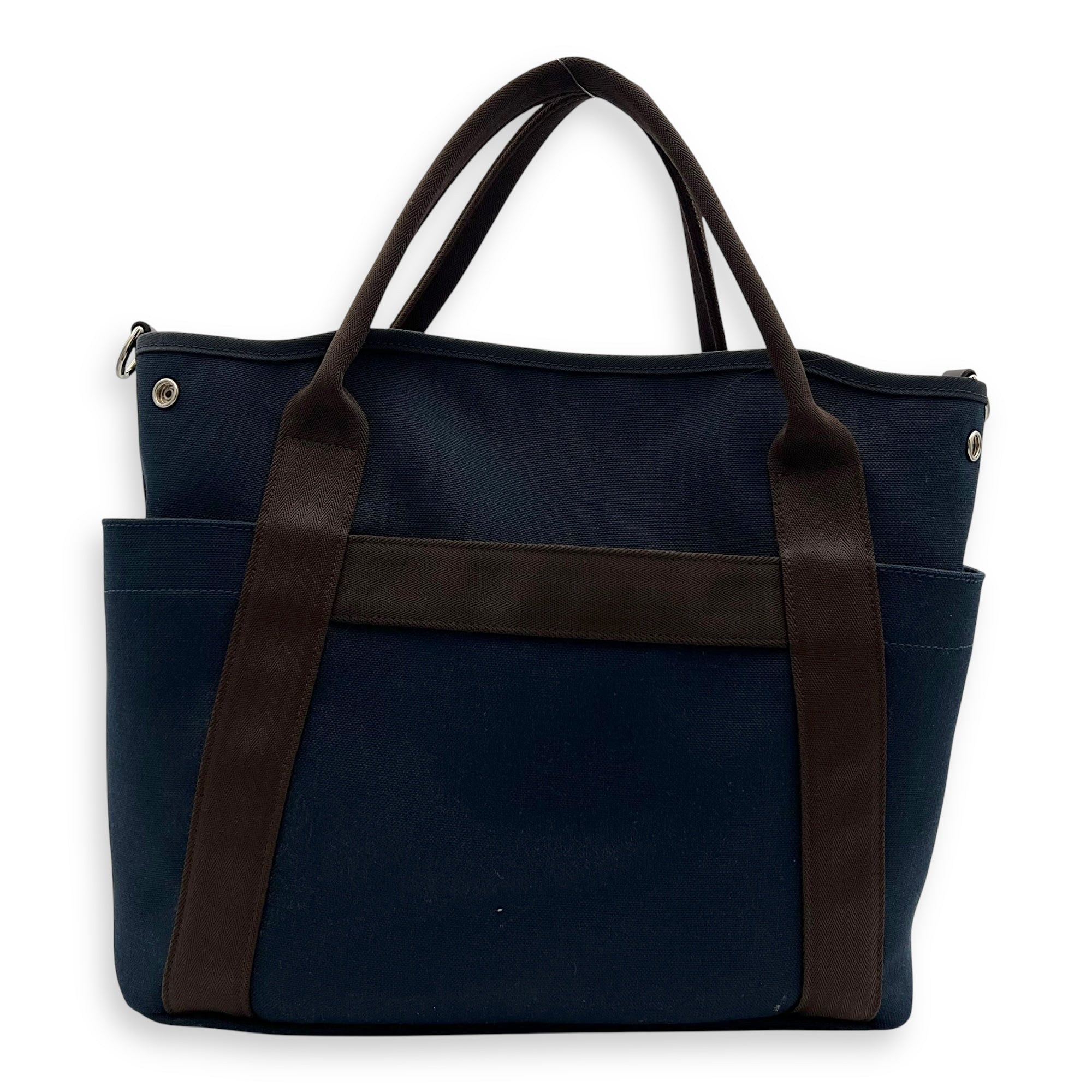 Hermès Sac de Pansage Blue in Canvas, Silver hardware_2