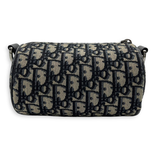 Christian Dior Roller Crossbody Bag Blue in Jacquard, Silver hardware_2