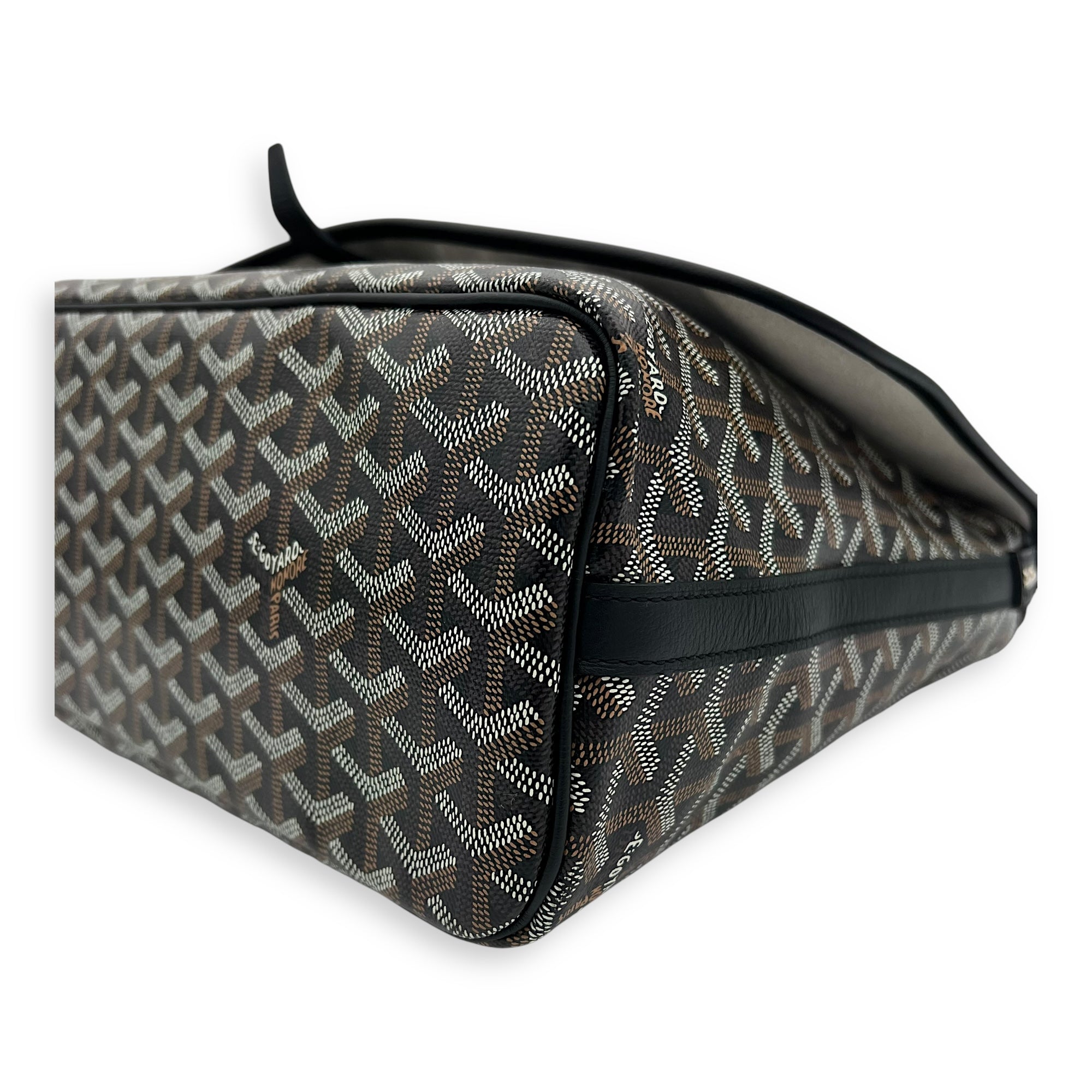 Goyard Capetien Messenger MM Black in Coated Canvas, Silver hardware_9