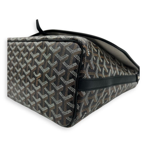 Goyard Capetien Messenger MM Black in Coated Canvas, Silver hardware_9