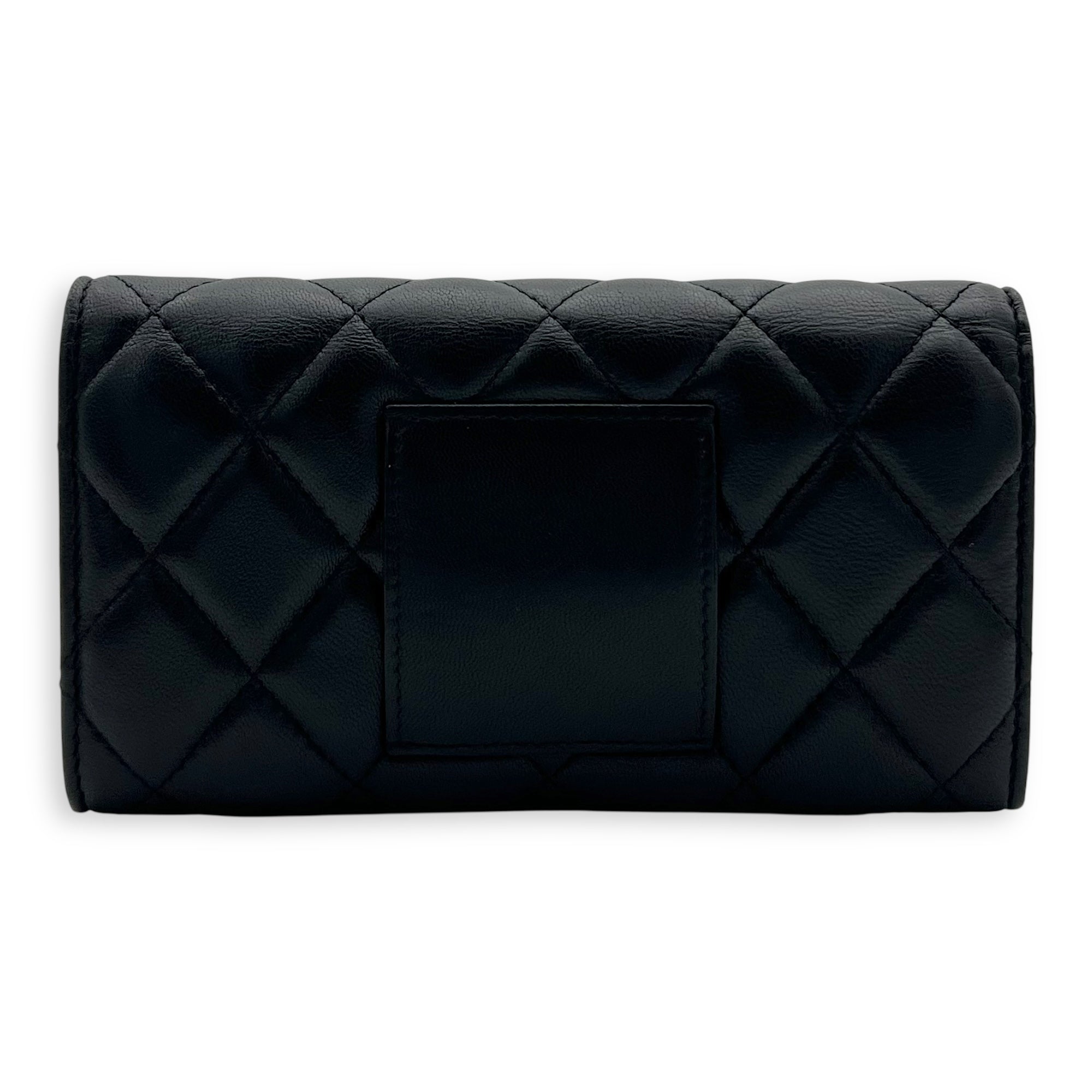 Chanel CC Wallet On Chain Black in Lambskin, Gold hardware_2