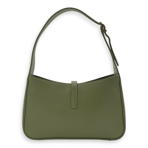 Saint Laurent Le 5 A 7 Shoulder Bag Green in Calfskin, Gold hardware_2
