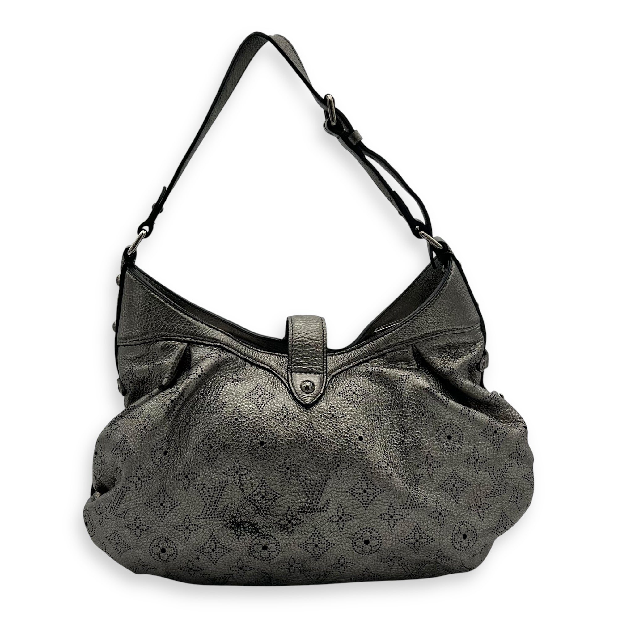 Louis Vuitton Mahina Shoulder Bag Silver in Calfskin, Silver hardware_2