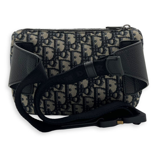 Christian Dior Oblique Belt Bag Blue in Jacquard, Silver hardware_2