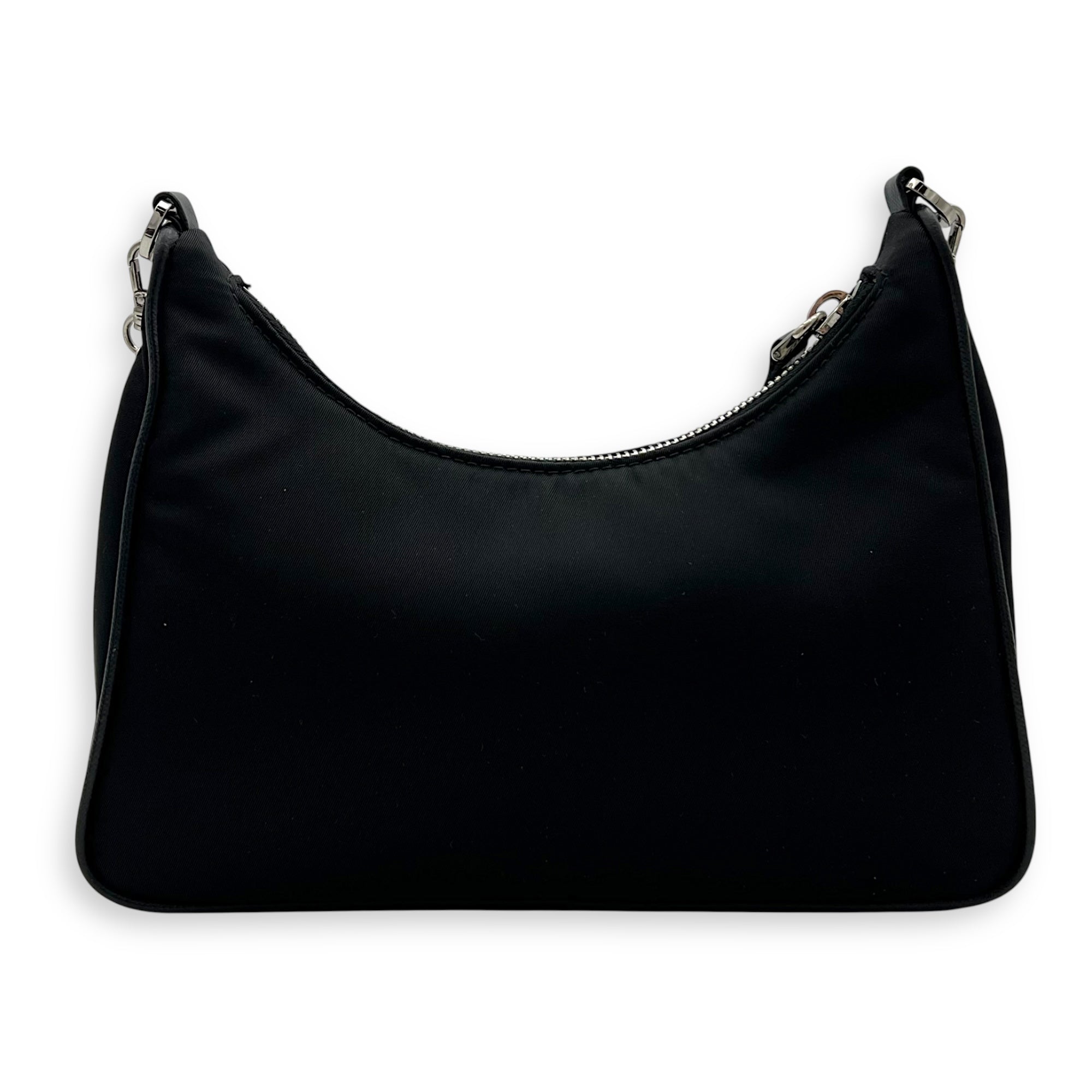 Prada Re-Edition 2005 Shoulder Bag Black in Nylon, Silver hardware_2