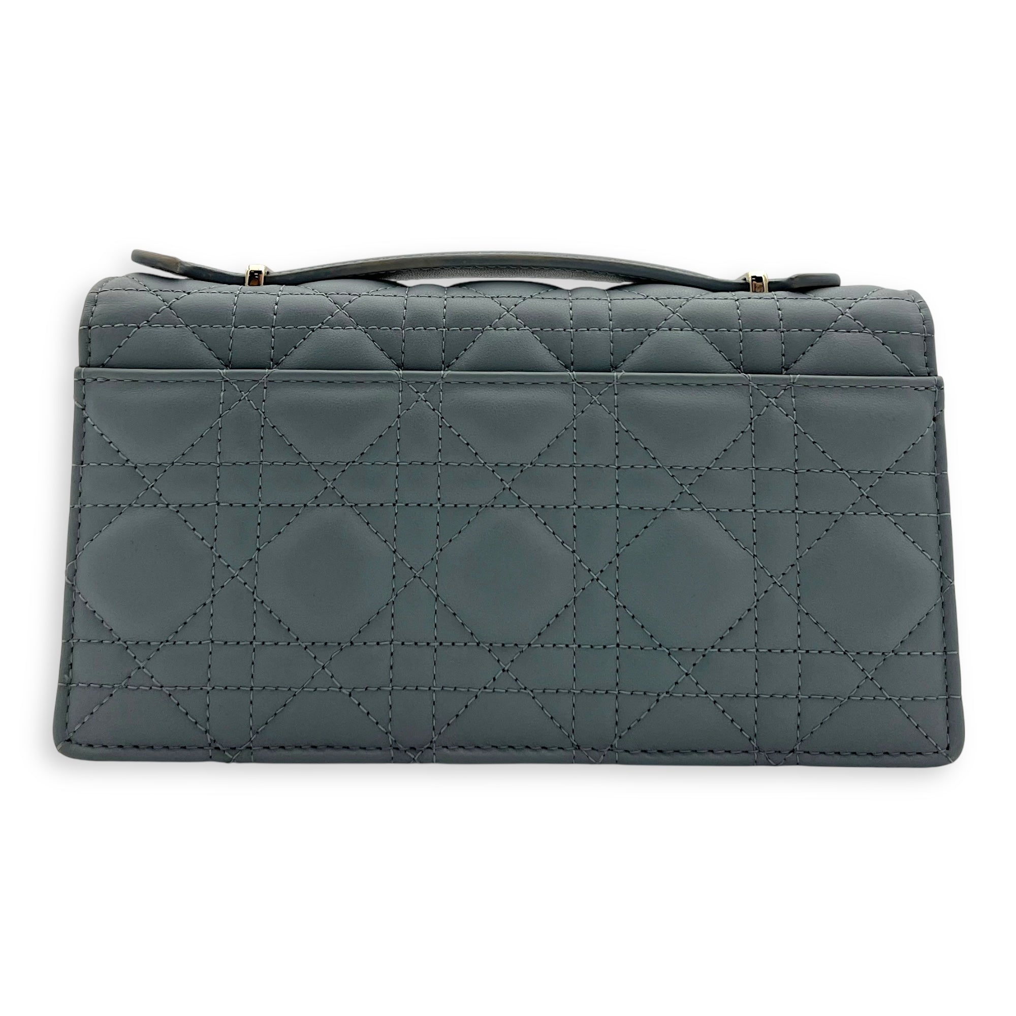 Christian Dior My Dior Top Handle Bag Blue in Lambskin, Gold hardware_2