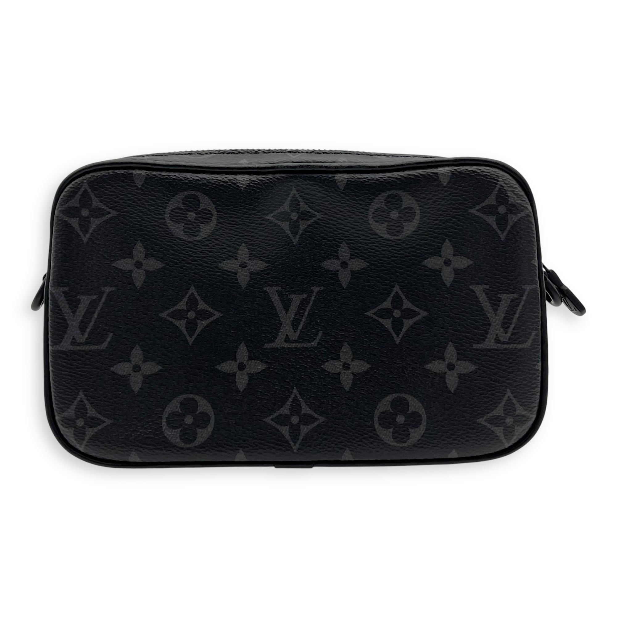 Louis Vuitton Alpha Crossbody Bag Black in Monogram Coated Canvas, Lacquered Metal hardware_2