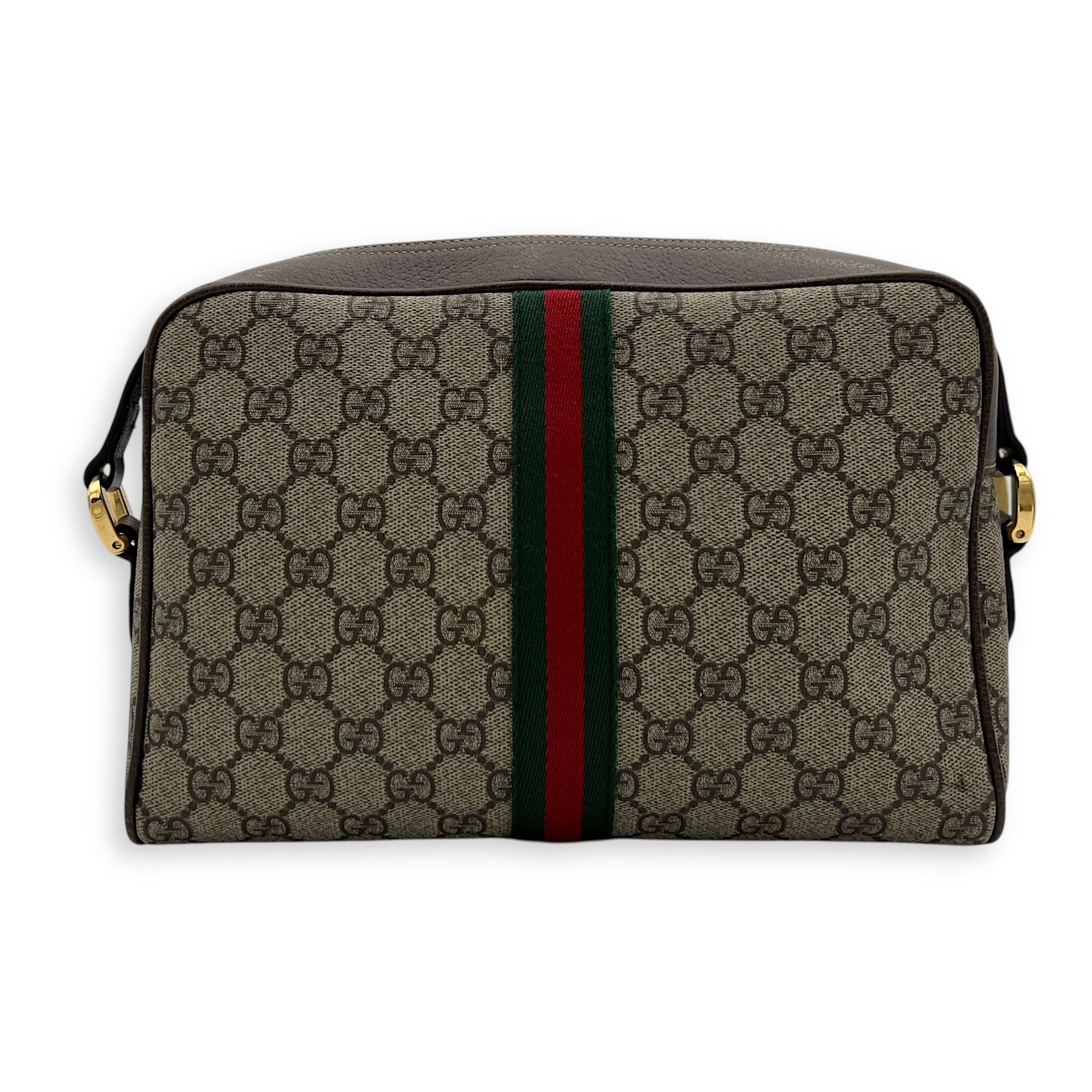Gucci Ophidia Crossbody Bag Brown in Coated Canvas, Gold hardware_2