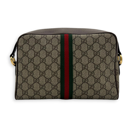 Gucci Ophidia Crossbody Bag Brown in Coated Canvas, Gold hardware_2