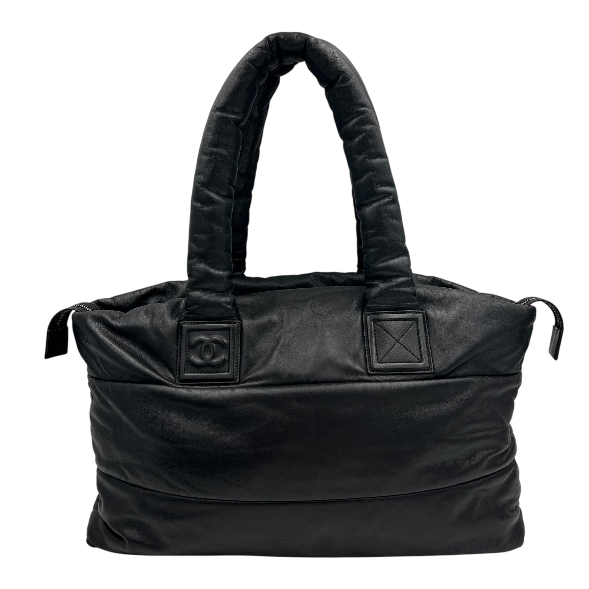 Chanel Coco Cocoon Shoulder Bag Black in Calfskin, Silver hardware_2