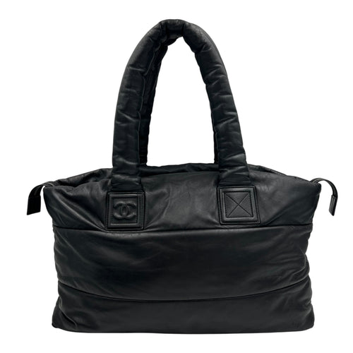 Chanel Coco Cocoon Shoulder Bag Black in Calfskin, Silver hardware_2