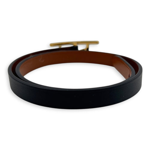 Hermès Behapi Double Tour T2 Black Bracelet in Calfskin, Gold hardware_2