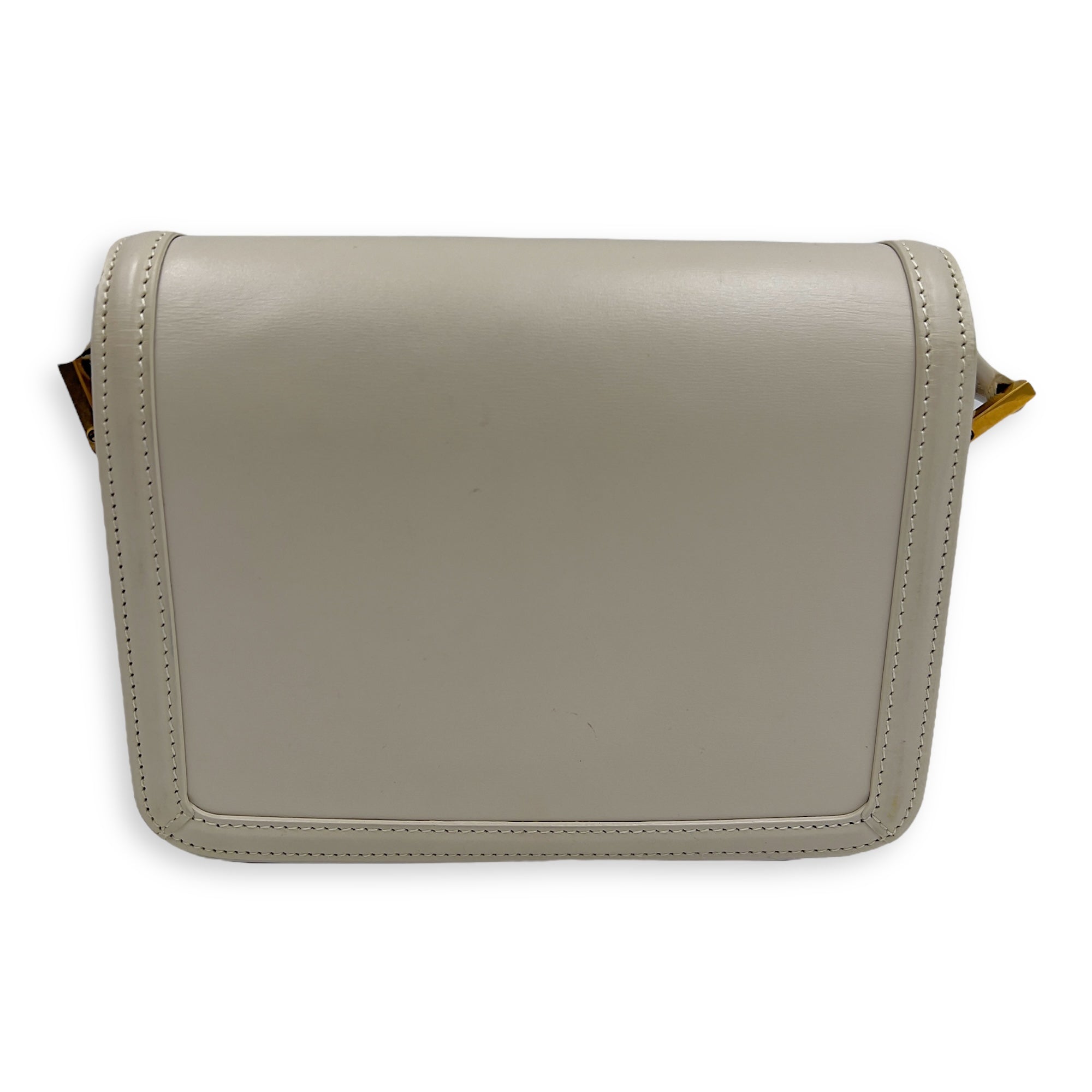 Saint Laurent Solferino Shoulder Bag White in Calfskin, Gold hardware_2