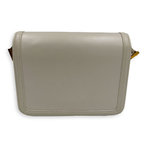 Saint Laurent Solferino Shoulder Bag White in Calfskin, Gold hardware_2