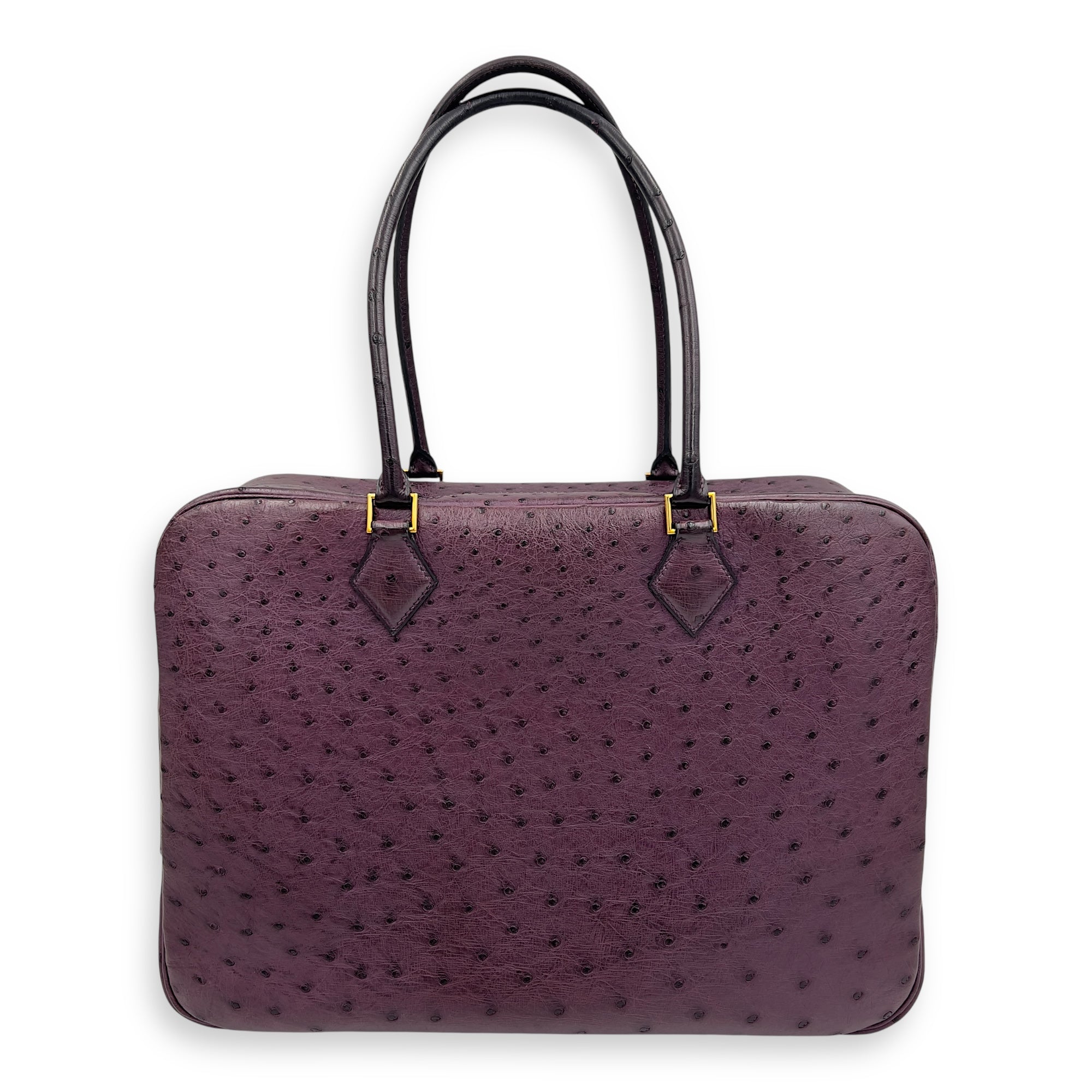Hermès Plume Purple in Ostrich, Gold hardware_2