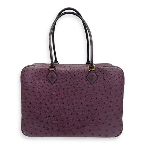 Hermès Plume Purple in Ostrich, Gold hardware_2
