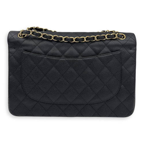 Chanel Classic Shoulder Bag Jumbo Black in Caviar Leather, Silver hardware_2