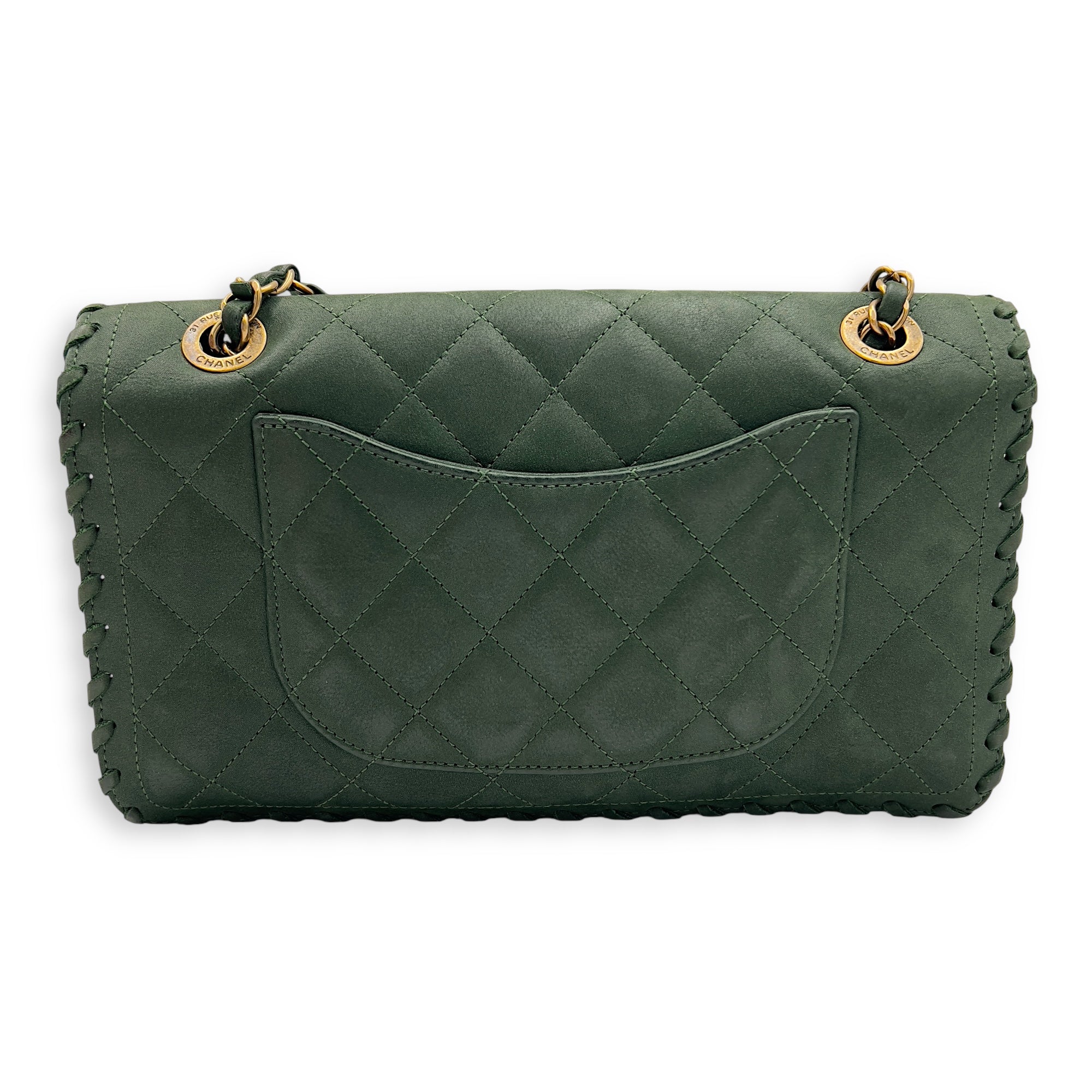 Chanel Happy Stitch Green Shoulder Bag in Calfskin, Gold hardware_2