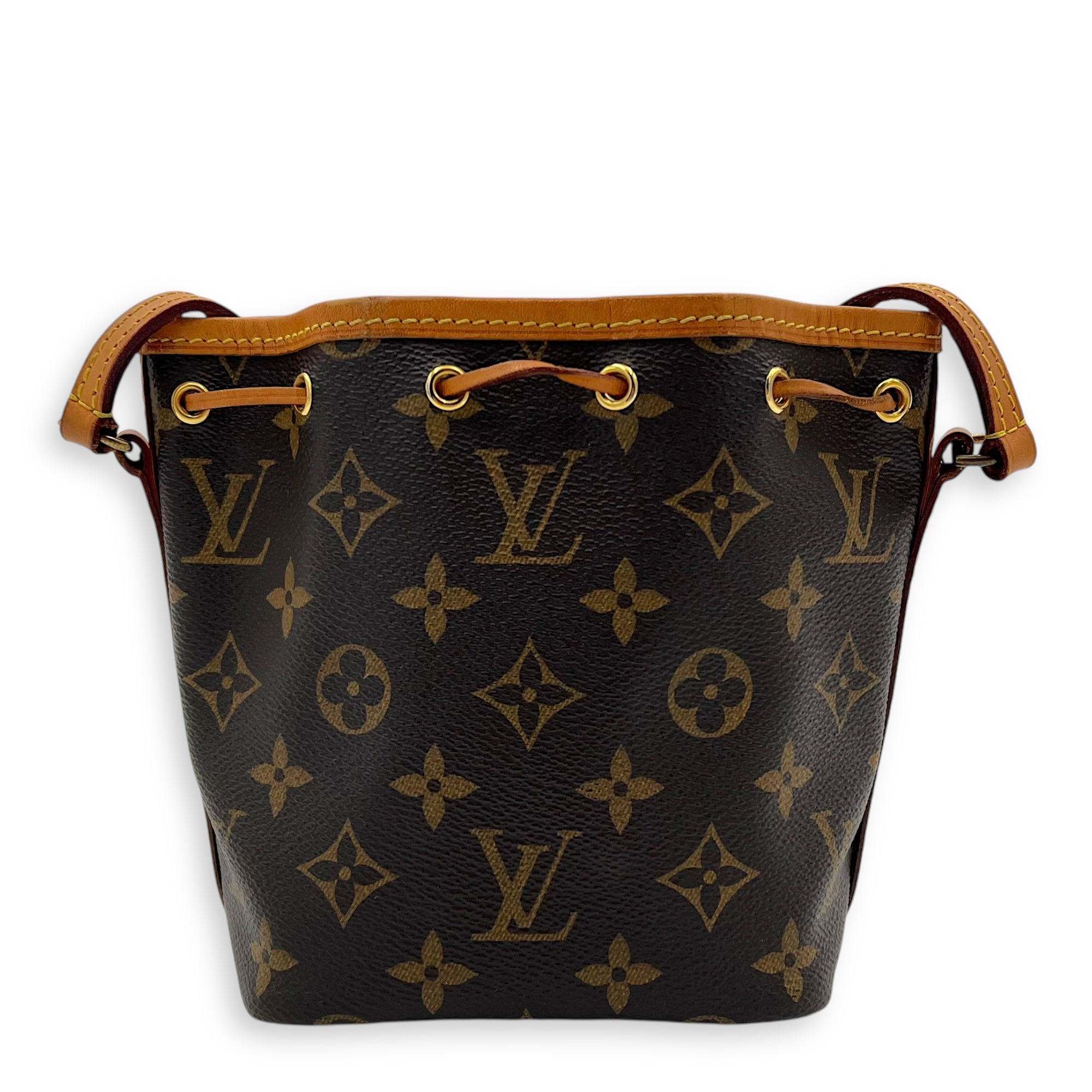 Louis Vuitton Noe Bucket Bag Brown in Monogram Coated Canvas, Gold hardware_2