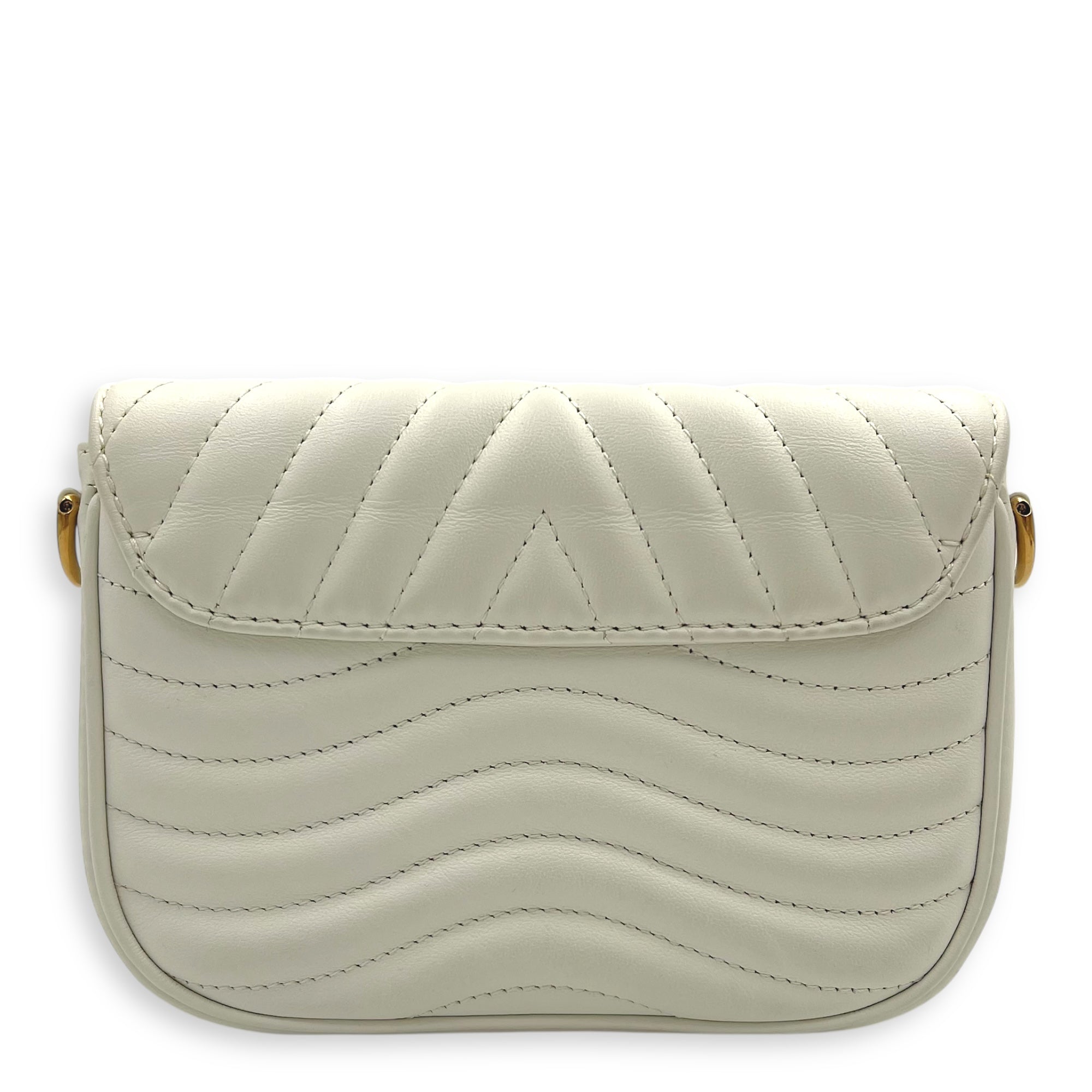 Louis Vuitton New Wave Crossbody Bag White in Calfskin, Gold hardware_2
