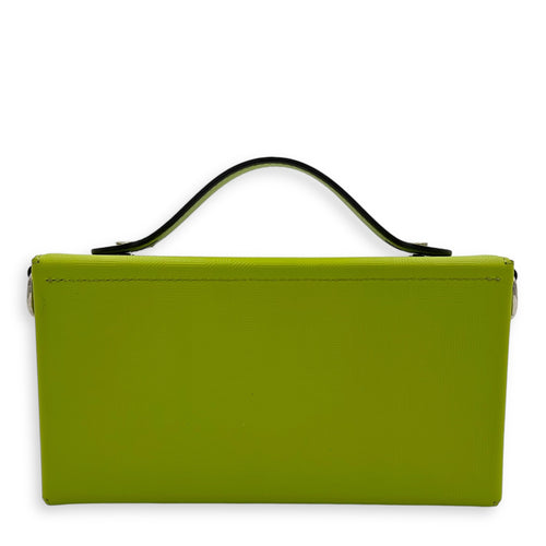 Fendi Baguette Crossbody Bag Yellow in Calfskin, Silver hardware_2