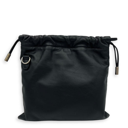 Fendi Logo Black Crossbody Bag in Calfskin, Silver hardware_2