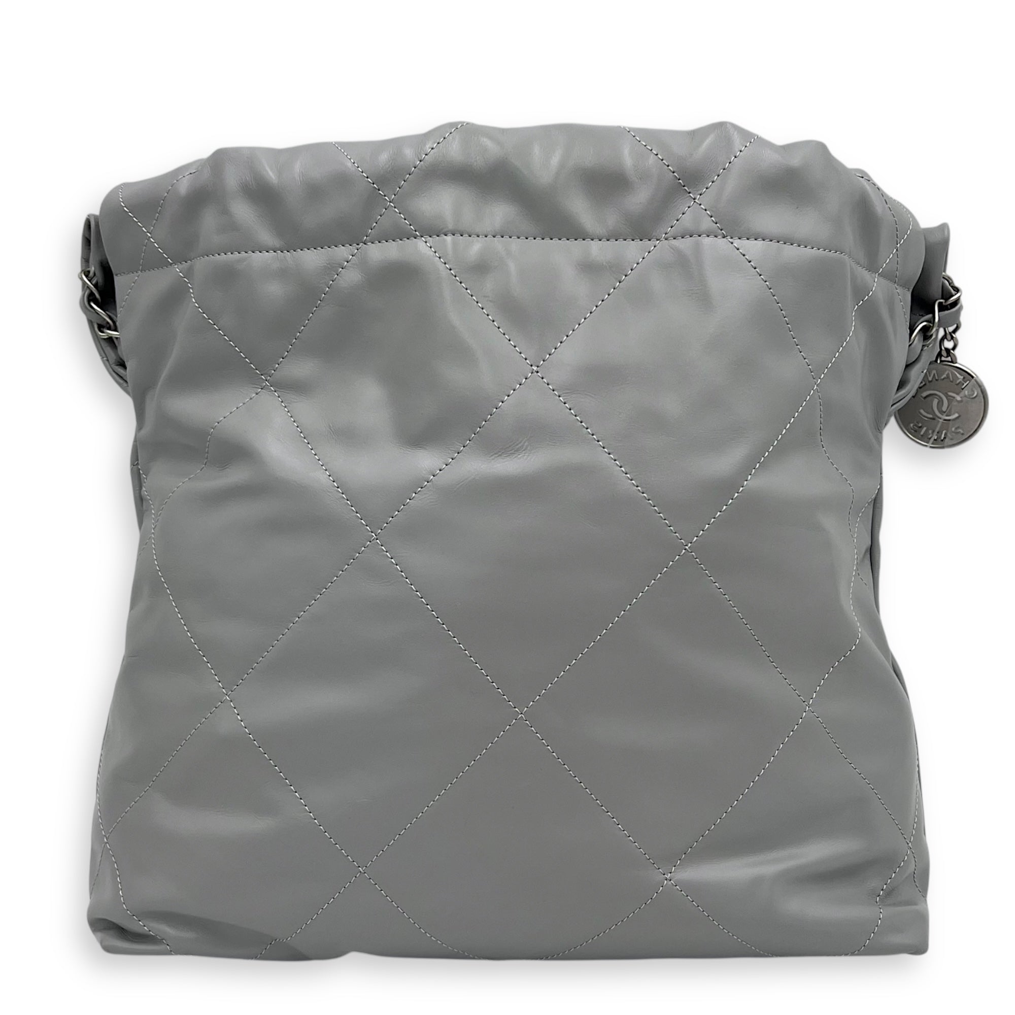 Chanel 22 Tote Bag Grey in Calfskin, Silver hardware_2