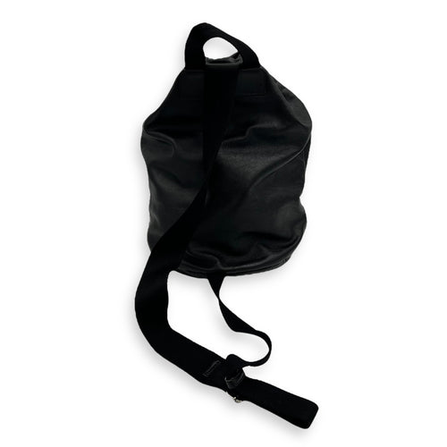 Saint Laurent Logo Backpack Black in Calfskin, Silver hardware_2