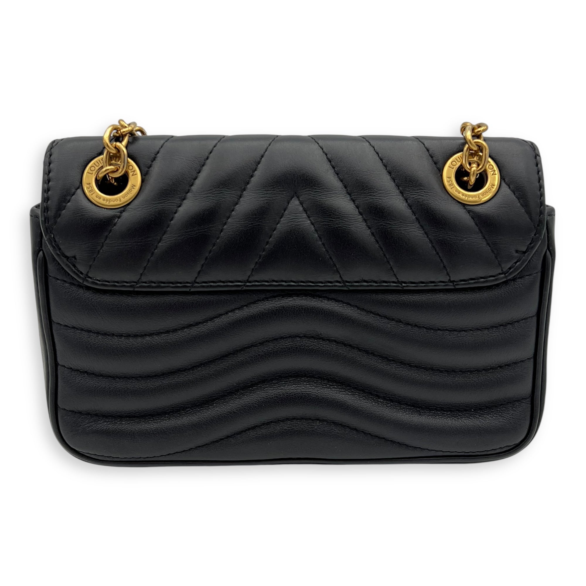 Louis Vuitton New Wave Crossbody Bag PM Black in Calfskin, Gold hardware_9
