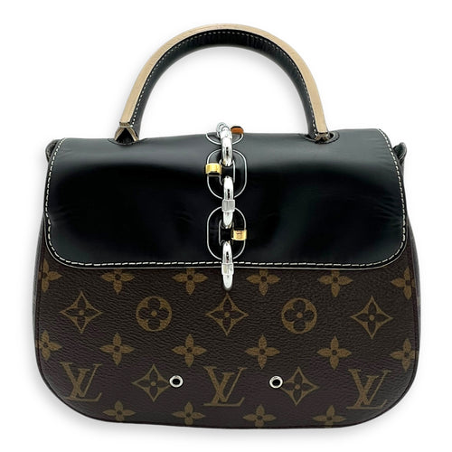 Louis Vuitton Chain It Top Handle Bag Brown in Monogram Coated Canvas, Silver hardware_13