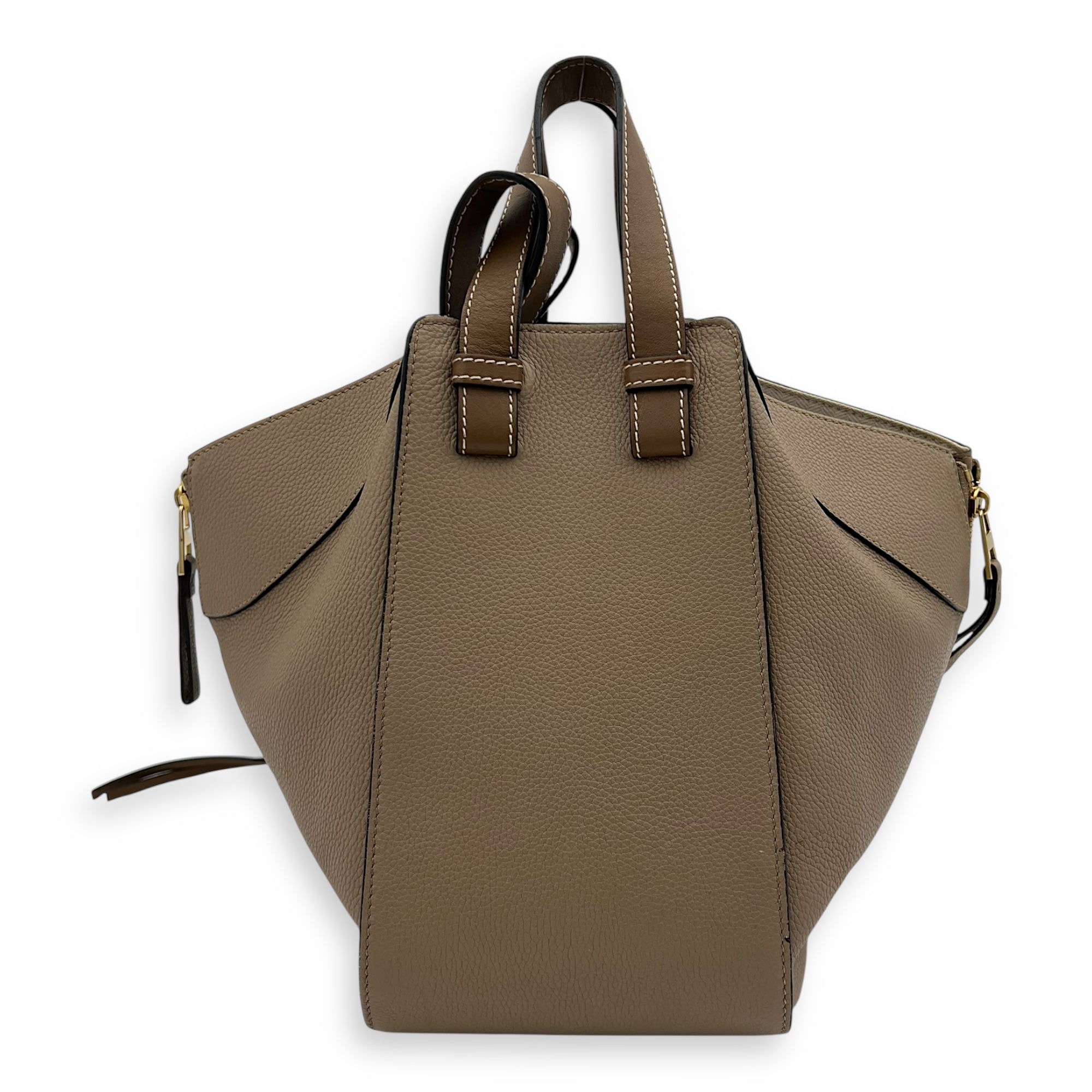 Loewe Hammock Shoulder Bag Small Beige in Calfskin, Gold hardware_11