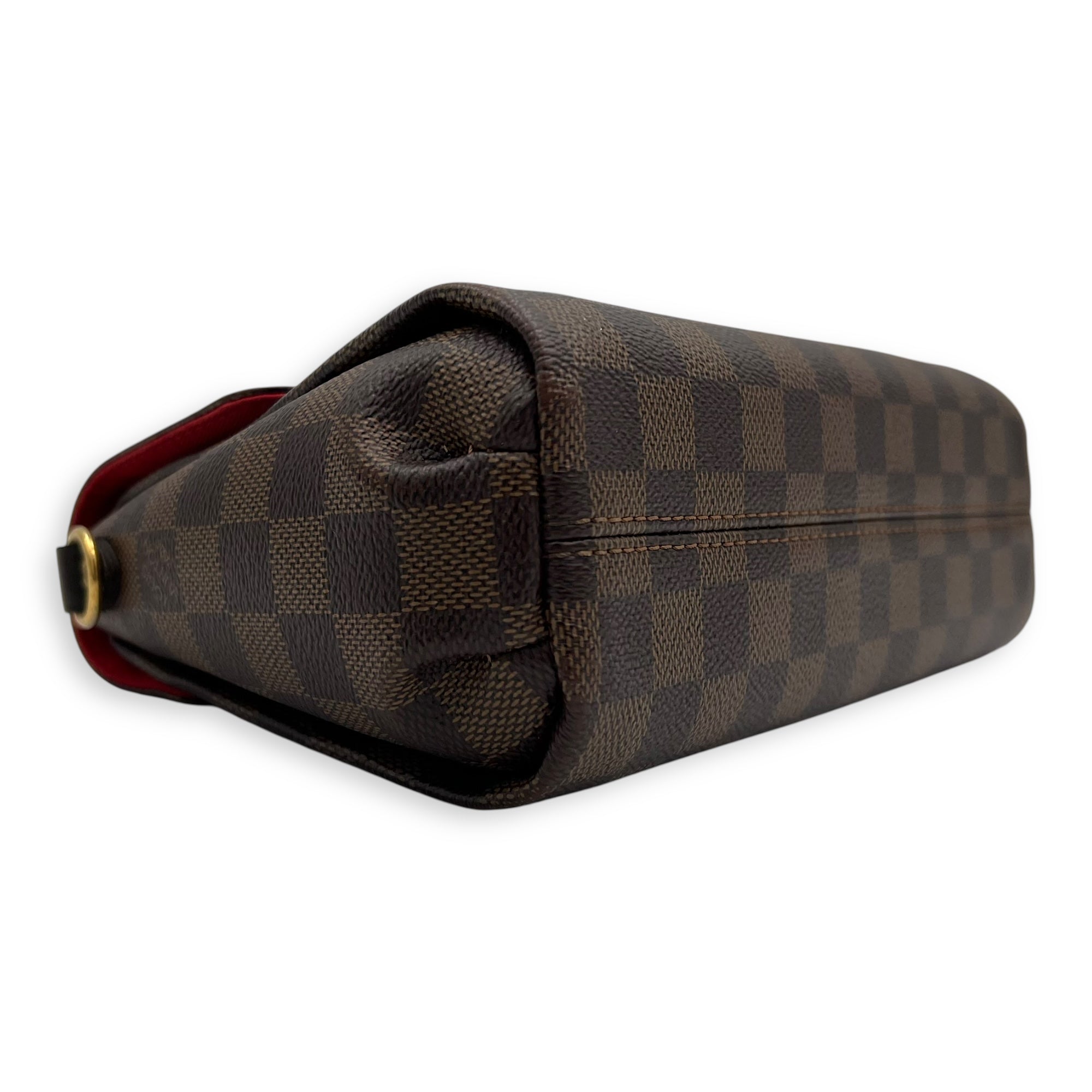 Louis Vuitton Croisette Top Handle Bag Brown in Coated Canvas, Gold hardware_8