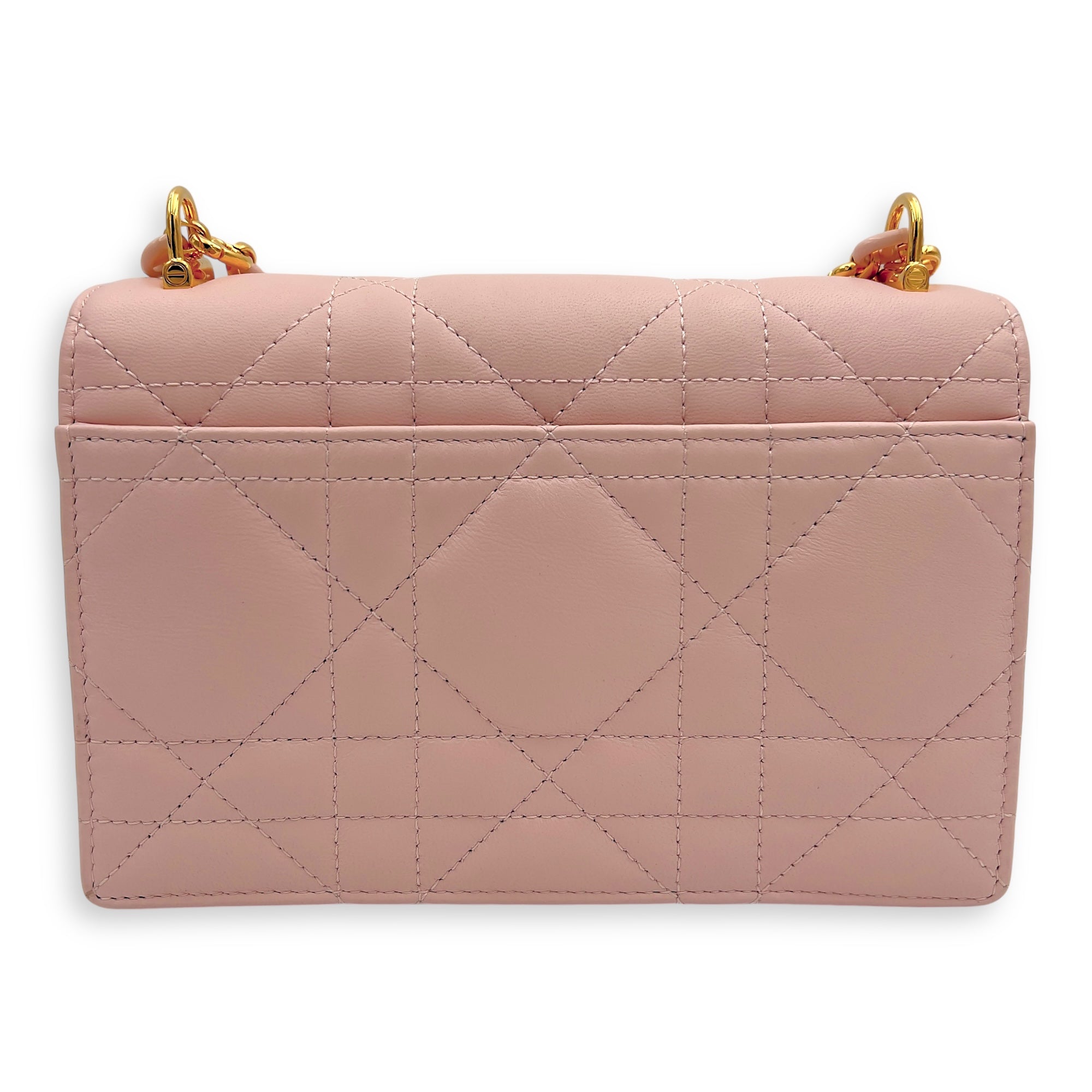 Dior Miss Caro Shoulder Bag Pink in Lambskin, Gold hardware_2