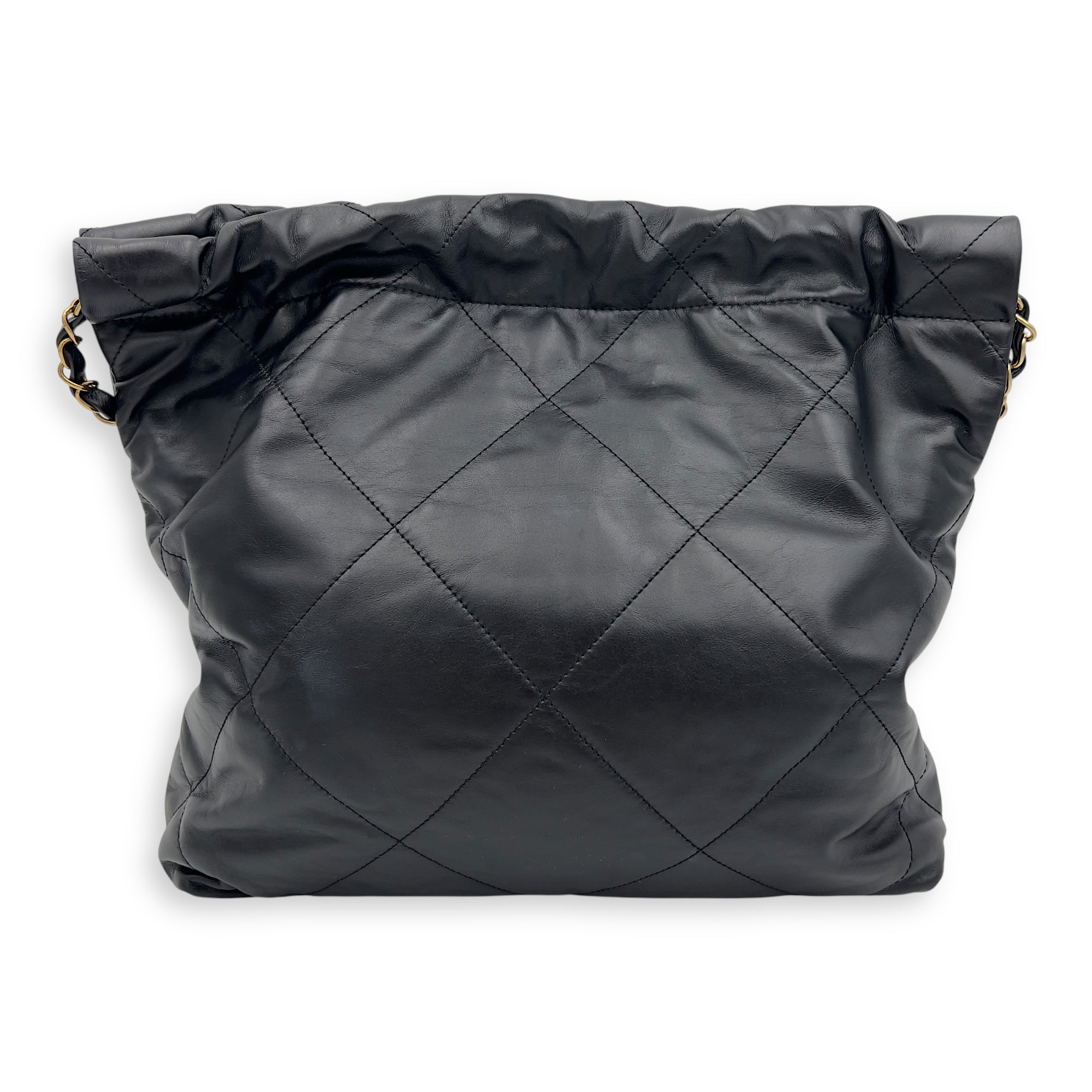 Chanel 22 Tote Shoulder Bag Small Black in Calfskin, Gold hardware_2