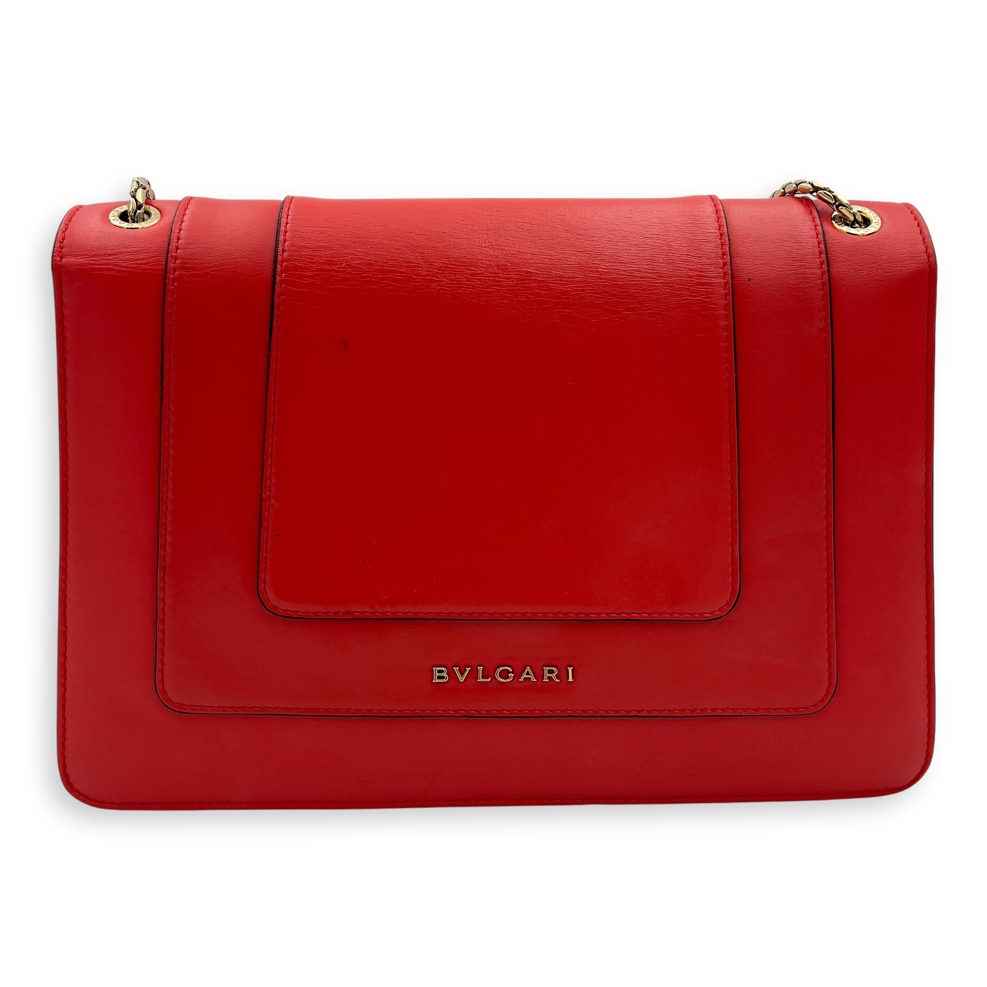 Bvlgari Serpenti Forever Shoulder Bag Red in Calfskin, Gold hardware_2