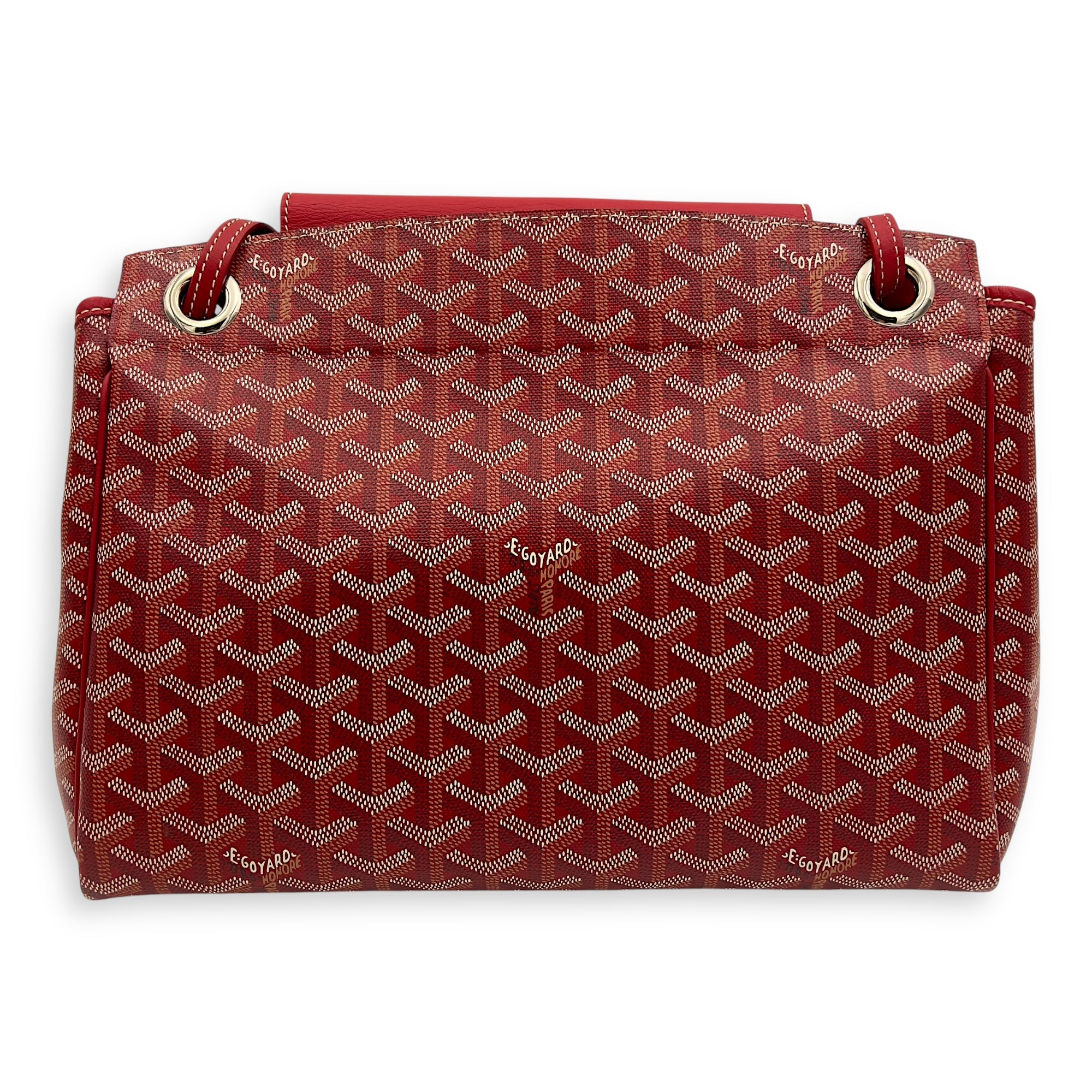 Goyard Rouette Red Shoulder Bag in Coated Canvas, Silver hardware_2