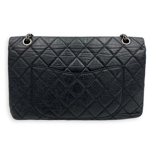 Chanel 2.55 227 Black Shoulder Bag in Calfskin, Ruthenium hardware_2