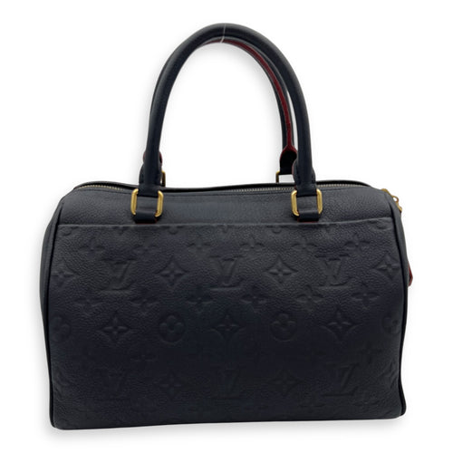 Louis Vuitton Speedy Bandouliere Top Handle Bag 25 Blue in Empreinte Leather, Gold hardware_15