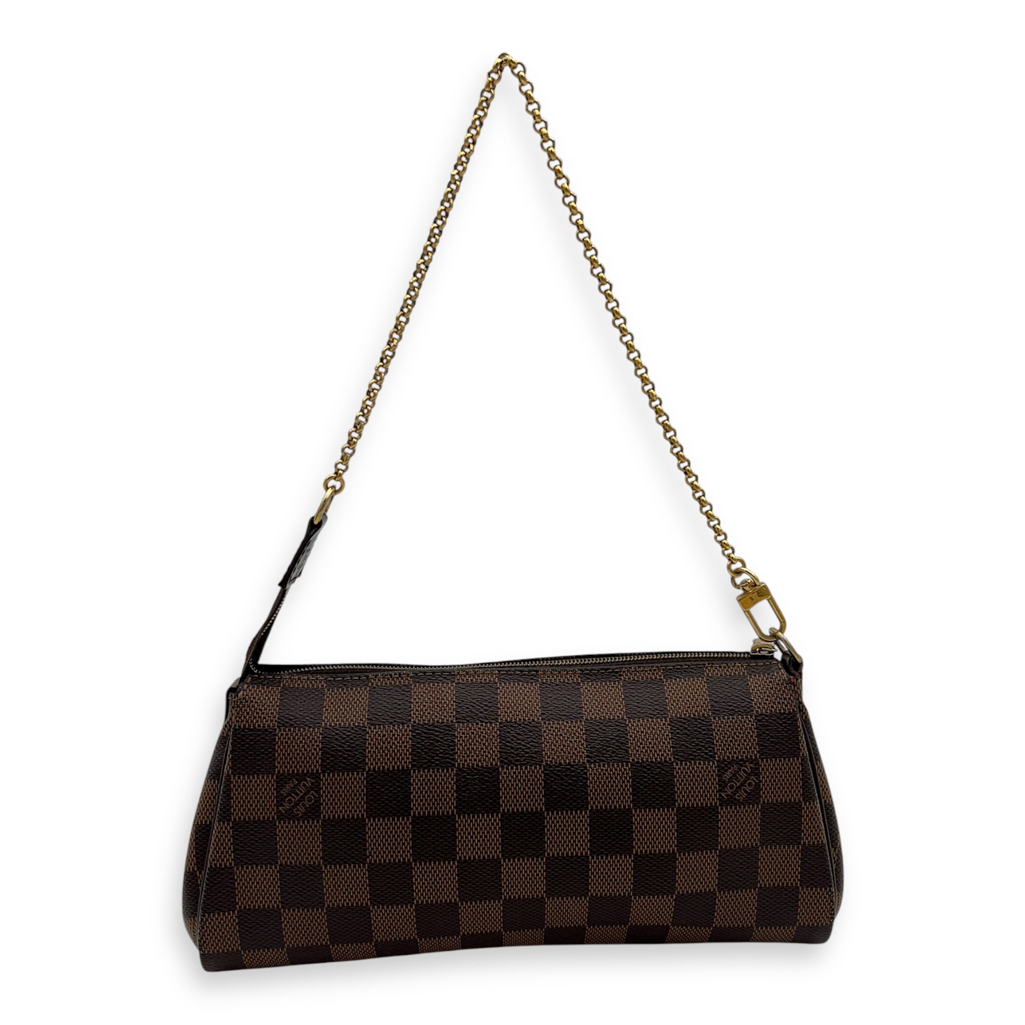 Louis Vuitton Eva Crossbody Bag Brown in Coated Canvas, Gold hardware_8