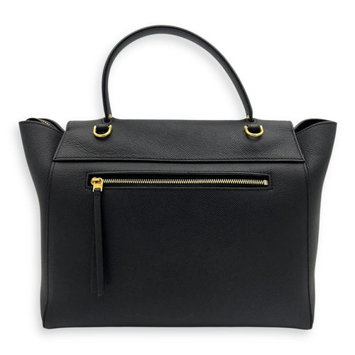 Celine Belt bag Top Handle Bag Mini Black in Calfskin, Gold hardware_9