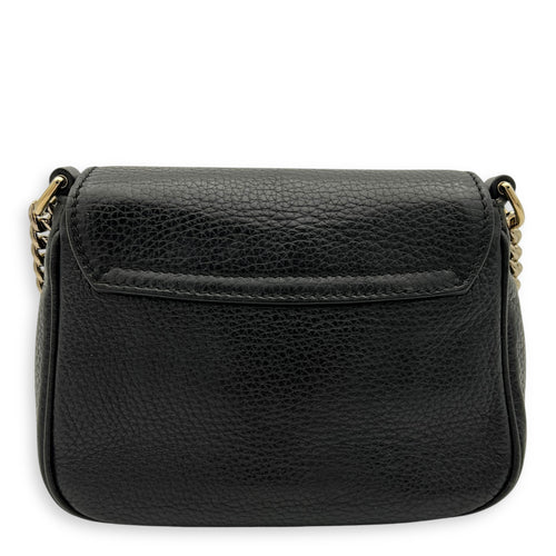 Gucci Soho Crossbody Bag Black in Calfskin, Gold hardware_12