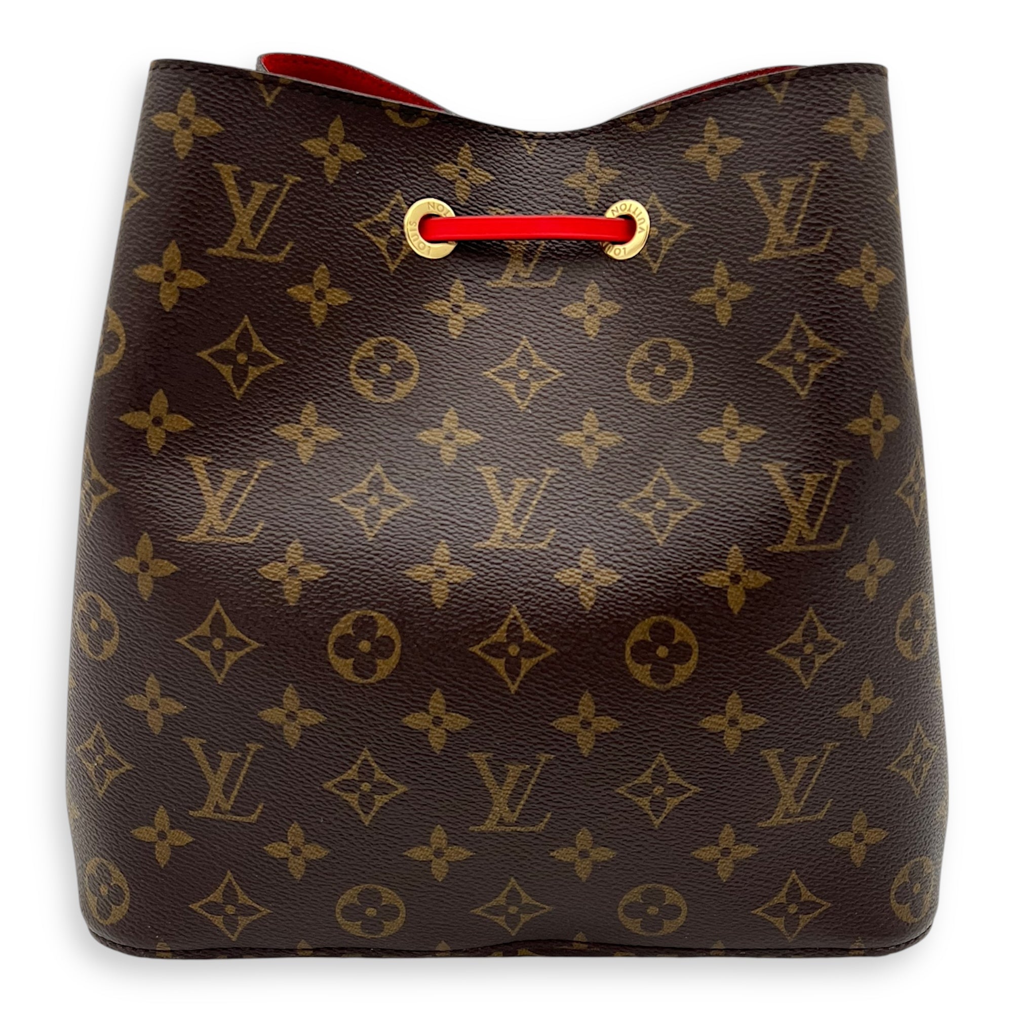 Louis Vuitton NeoNoe Crossbody Bag Brown in Monogram Coated Canvas, Gold hardware_8
