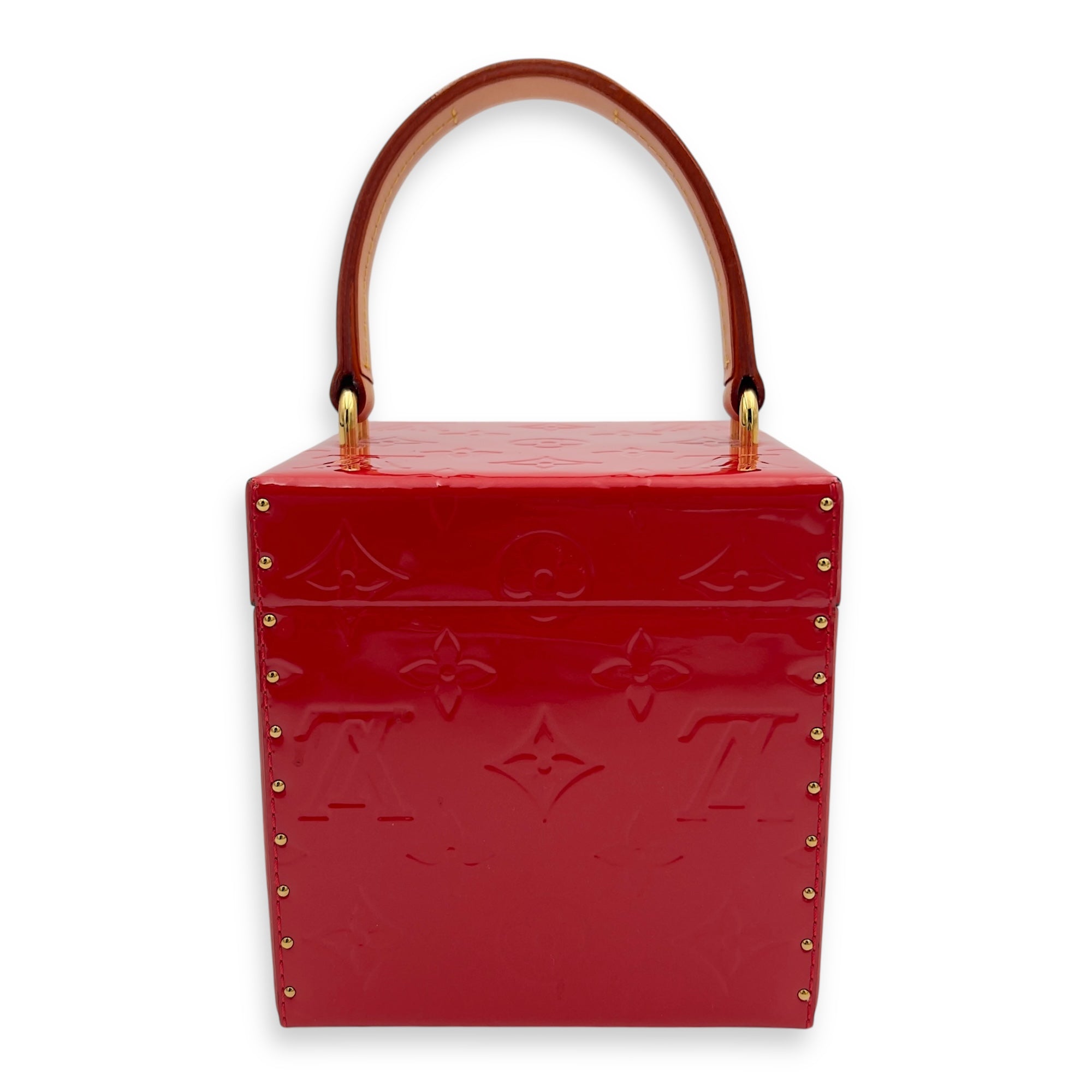 Louis Vuitton Bleecker Top Handle Bag Red in Vernis, Gold hardware_4