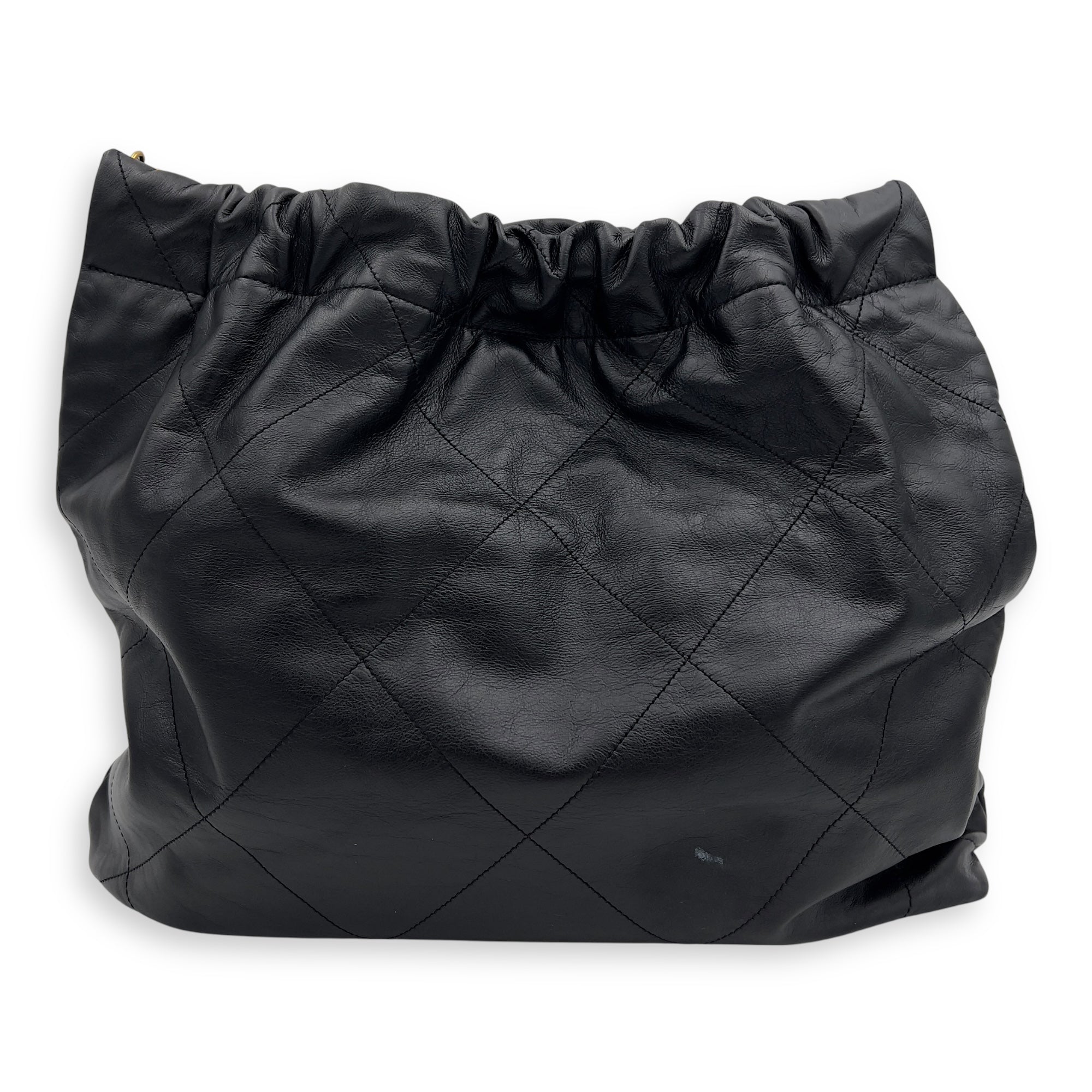 Chanel 22 Tote Shoulder Bag Medium Black in Calfskin, Gold hardware_2