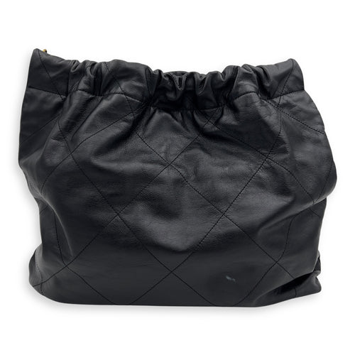 Chanel 22 Tote Shoulder Bag Medium Black in Calfskin, Gold hardware_2