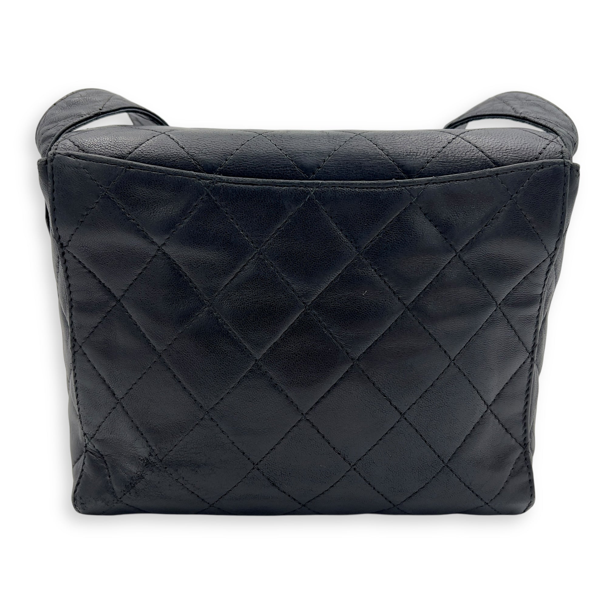Chanel Vintage CC Shoulder Bag Black in Lambskin, Gold hardware_2