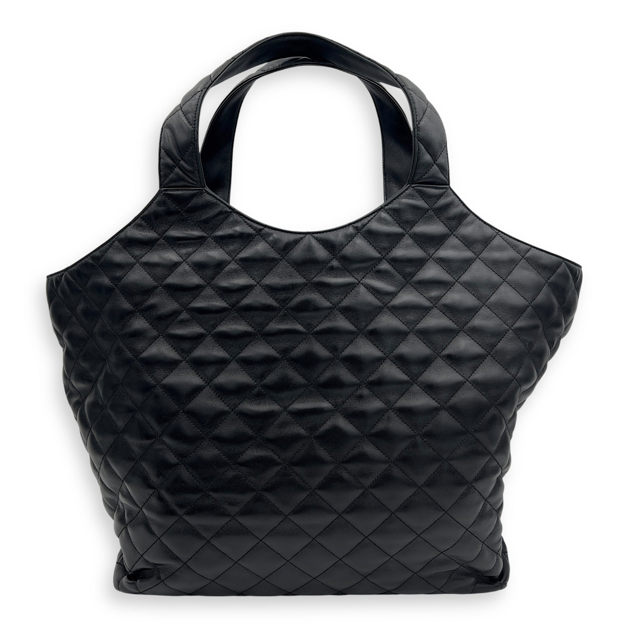 Saint Laurent ICare Black Tote Bag in Lambskin, Gold hardware_2