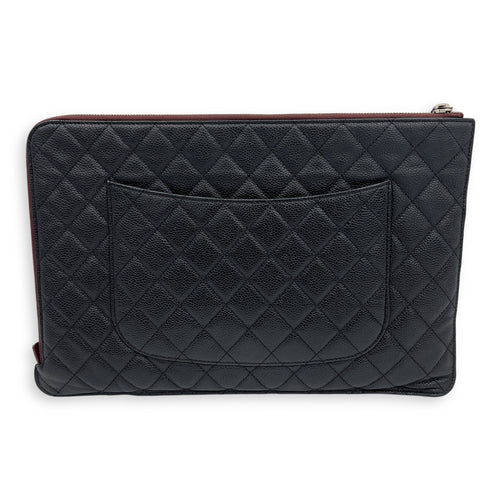 Chanel CC Black Clutch in Caviar Leather, Gold hardware_2