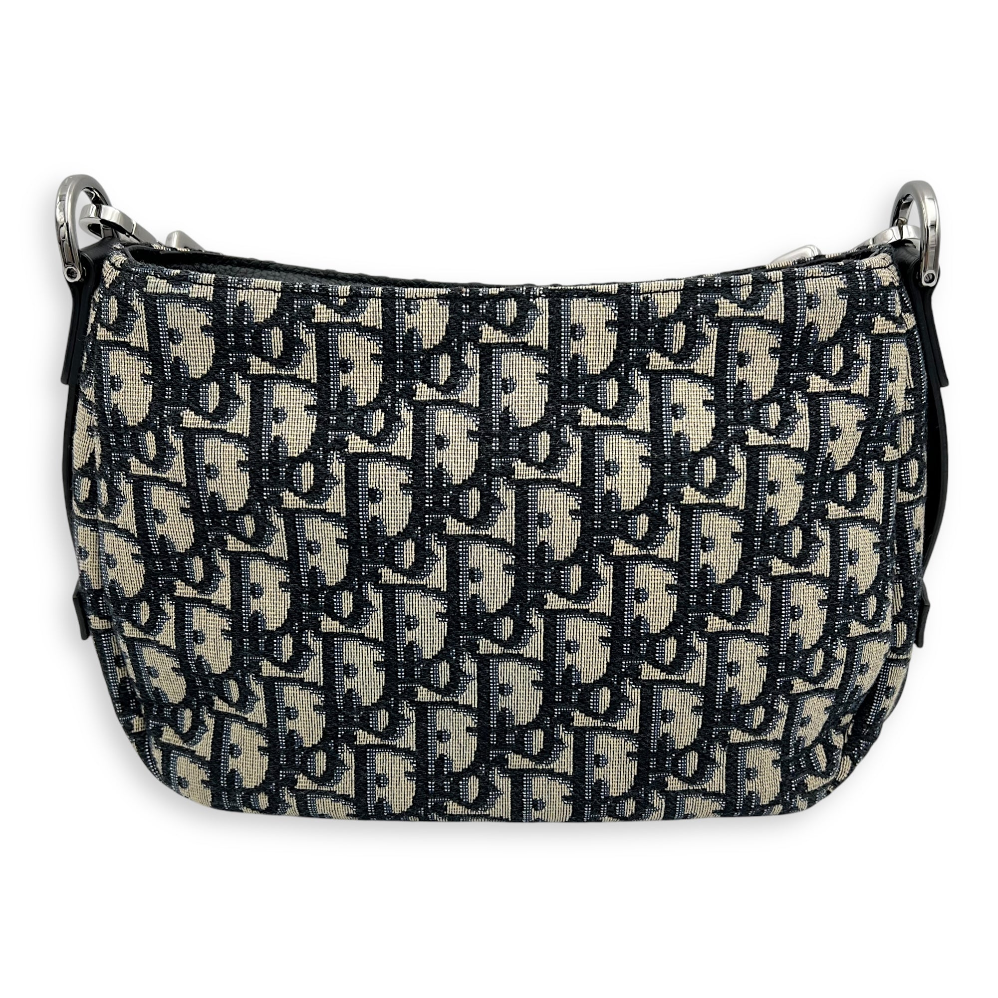 Dior Oblique Saddle Blue Crossbody Bag in Jacquard, Silver hardware_2