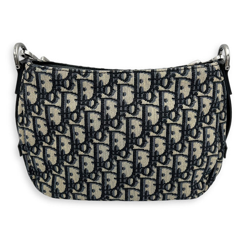 Dior Oblique Saddle Blue Crossbody Bag in Jacquard, Silver hardware_2